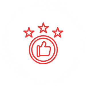 Here's an alt tag for the image: `Three stars and thumbs up: Top rating`