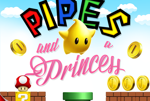 Pipes and a Princess: Mario game art.