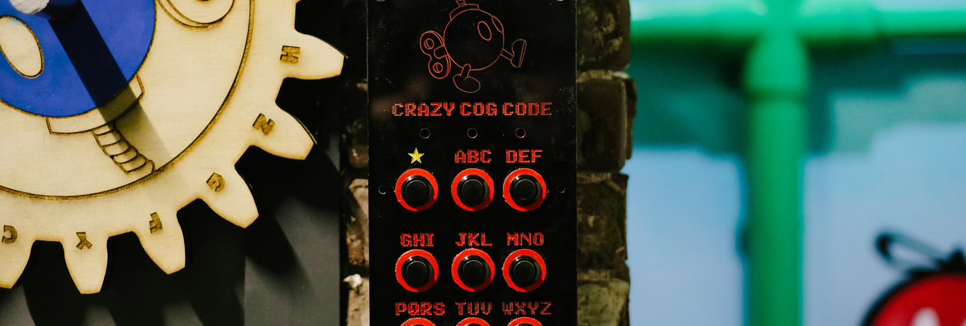 Crazy Cog Code puzzle with buttons.